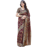 Yashika Women's Banarasi Kanjivaram Art Silk Saree Set with Blouse |saree for Women | Saree | New Sari | Latest Saree (AZ-YS-P1-SIRISHA MAROON)