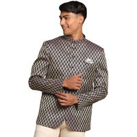 VASTRAMAY Men's Blue Banarasi Jacquard Jodhpuri_VASMJP007NB_40