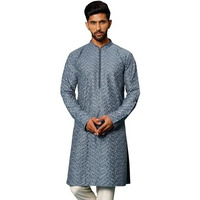 VASTRAMAY Men's Blue Rayon Cotton Kurta_VSHRMK263_38