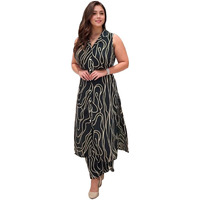 ANNI DESIGNER Women's Rayon Viscose A-Line Printed Kurta with Palazzo (Vepari Black_M_Black_Medium)