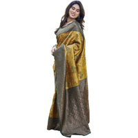 Yashika Women's Banarasi Kanjivaram Art Silk Saree Set with Blouse |saree for Women | Saree | New Sari | Latest Saree (AZ-YS-P1-POSHIKA YELLOW)