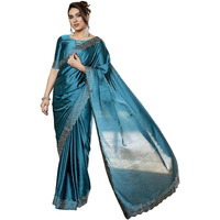 Yashika Women's Bollywood Satin Moss Saree with Blouse |Saree for Women| New Sari (AZ-YS-P1-ARSHIFA RAMA)