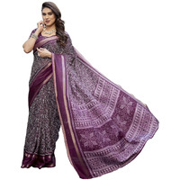 Yashika Women's Silk Blend Printed Saree Set with Blouse |saree for Women | Silk Saree | New Sari | Latest Saree (AZ-YS-P1-SUPRNA PURPLE)