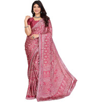 Yashika Women's Tussar Silk With Lace Printed Sari Saree with Blouse|saree for Women | Saree | New Sari | Latest Saree (AZ-YS-P1-NAJMIN PINK LACE)
