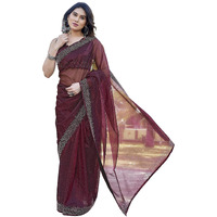 Yashika Women's New Bollywood Soft Tissue Silk Saree With Blouse Material |saree for Women | New Sari | Latest Saree (AZ-YS-P1-ANUPA MAROON)