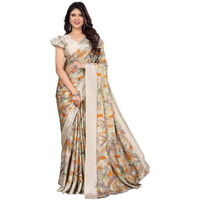 Yashika Women's Tussar Silk Printed Saree With Blouse Material |saree for Women | saree collection 2025 | New Sari | Latest Saree (AZ-YS-P1-SOHALI YELLOW)