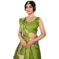 Yashika Women's Woven Latest Art Silk and Tassels Saree with Unstitched Blouse Material (AZ-YS-P3-NAFIZA-Parent-NEW_Pista)