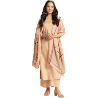 ANNI DESIGNER Women's Rayon Viscose Floral Straight Kurta with Pant & Dupatta (Raja Saab VKS08_Beige_XX-Large)