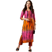 ANNI DESIGNER Women's Cotton Blend Straight Printed Kurta with Pant Set (TEERTH Multi-NW_M_Multi_Medium) Multicolour