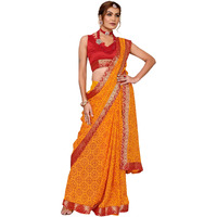 Yashika Women's Woven Latest Georgette Saree with Lace and Blouse Material (AZ-YS-P2-PADMINI-VANSHI-Parent-NEW_Yellow 02)