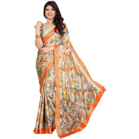 Yashika Women's Tussar Silk With Lace Printed Sari Saree with Blouse|saree for Women | Saree | New Sari | Latest Saree (AZ-YS-P1-RAJAL ORANGE LACE)