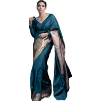 Yashika Women's Banarasi Kanjivaram Cotton Silk Woven Saree with Unstitched Blouse Material (AZ-YS-OG-MULBERRY RAMA)