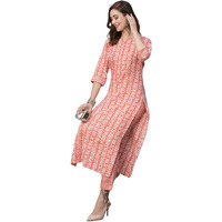 ANNI DESIGNER Women's Cotton Blend Straight Printed Kurta with Pant (Ubika Red_S_Red_Small)