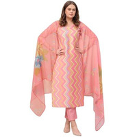 ANNI DESIGNER Women's Rayon Viscose Straight Printed Kurta with Pant & Dupatta (Zaggu Pink-VKS01_M_Pink_Medium)