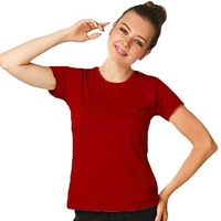 Anni Desinger Women's Red Pure Cotton Regular Fit T-Shirt (GIRL T SHIRT RED_L)