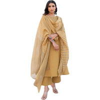 ANNI DESIGNER Women's Rayon Viscose Printed Straight Kurta with Pant & Dupatta (Purika Yellow-VKS01_XL_Yellow_X-Large)