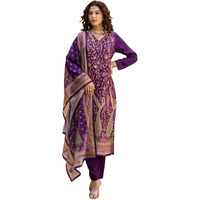 ANNI DESIGNER Women's Rayon Viscose Straight Printed Kurta with Pant & Dupatta (SETUL BEGANI_XL_Begani_X-Large)