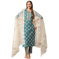 ANNI DESIGNER Women's Cotton Blend Printed Straight Kurta with Pant & Dupatta (Kai Green_S_Green_Small)