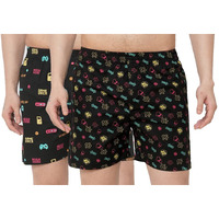 ANNI DESIGNER Men's Cotton Blend Modern Relaxed Floral Boxer Shorts (Pack of 2) (ANL-BXR-PACK-2-AN-004_Multicolor_M)