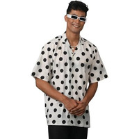 VASTRAMAY Men's Cotton Ethnic Shirt I Slim Fit Allover Embroidery Regular Shirt I Everyday Casual Summer Ease Short Sleeves Shirts_VSHVMSH358WH_4 White