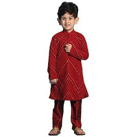 VASTRAMAY YUVA Boys' Maroon Kurta Pyjama Set_VYUVBK133MAnVPMA_36L