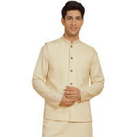 VASTRAMAY Men's Cotton Nehru Jacket I Allover Embroidered Jacket Regular Nehru Jacket I Fastive Party Wedding Neharu Jackets_VSHVMJ412CR_42