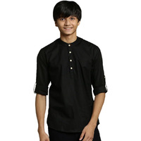 VASTRAMAY YUVA Boys' Black Short Kurta_VYUVBXK015BL_36XL