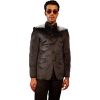 VASTRAMAY Men's Black velvet Jodhpuri | Black Velvet Jodhpuri Bandhgala For Men