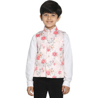 VASTRAMAY Boys' Multicolor-Base-Peach Nehru Jacket_VASBJ055PH_32