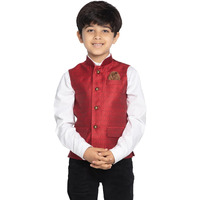 VASTRAMAY Boys' Maroon Nehru Jacket_VASBJ105MA_22