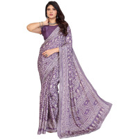 Yashika Women's Tussar Silk With Lace Printed Sari Saree with Blouse|saree for Women | Saree | New Sari | Latest Saree (AZ-YS-P1-NAJMIN VIOLET LACE)