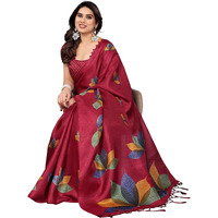 Yashika Women's Printed Art Silk Women Saree Kanjivaram Saree with Blouse Material |saree for Women | Saree | New Sari | Latest Saree (AZ-YS-P2-DENISHA MAROON JHALAR)