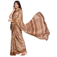 Yashika Women's Tussar Silk Printed Saree With Blouse Material |saree for Women | saree collection 2025 | New Sari | Latest Saree (AZ-YS-P2-SWAPNA BROWN)