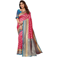 Yashika Present Banarasi Kanjivaram Silk Saree For Fashionable Women|| AZ-YS-P1-MALIYA-PARENT New (Pink 01)
