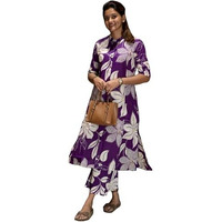 ANNI DESIGNER Women's Rayon Viscose Straight Printed Kurta with Pant (Sunoni Purple-VKS01_XXL_Purple_XX-Large)