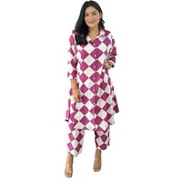 Yashika Blend Trendy Printed Cotton Bleand Trousers Woman Pant with Dupatta | Kurta Sets|Kurti for Women (AZ-YS-OG-KS2205-XL) (AZ-YS-OG-KS2205-Parent_Pink