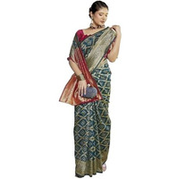Yashika Women's Banarasi Kanjivaram Art Silk Saree|Sarees for Women (AZ-YS-P1-MINTOO DARK GREEN)