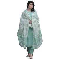 ANNI DESIGNER Women's Rayon Viscose Straight Solid Kurta with Pant & Dupatta (PRAGYA See GREEN-VKS03_S_See Green_Small)