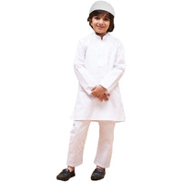 VASTRAMAY Boys' Pure Cotton Kurta Pyjama Set  Full Sleeves Ethnic Wear with Mandarin Collar for Holi & Eid