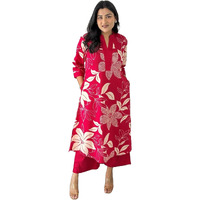 Yashika Regular Floral Printed Cotton Blend 3/4th Sleeve Knee Length V-Neck Kurta and Palazzo Set for Women (AZ-YS-OG-KS2204-Parent_Pink