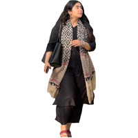ANNI DESIGNER Women's Rayon Viscose Straight Solid Kurta with Pant & Dupatta (Jamana Black-VKS05_L_Black_Large)