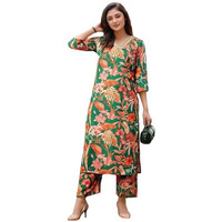 ANNI DESIGNER Women's Rayon Viscose Straight Printed Kurta with Palazzo (CHINKI GREEN-VKS02_S_Green_Small)