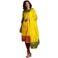 ANNI DESIGNER Women's Rayon Viscose Straight Printed Kurta with Dupatta (Kozikod Yellow-VKS01_XXL_Yellow_XX-Large)