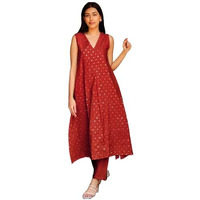 ANNI DESIGNER Women's Rayon Viscose Printed A-Line Kurta with Pant (DHYANA Maroon_M_Maroon_Medium)