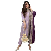 ANNI DESIGNER Women's Rayon Viscose Printed Straight Kurta with Pant & Dupatta (UDH Purple-VKS01_S_Purple_Small)