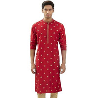 VASTRAMAY Men's Red Viscose Kurta - This is Men's Kurta Features an Elegant and Traditional Design