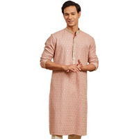 VASTRAMAY Men's Peach Rayon Kurta - This Men's Kurta exudes Elegance with its Intricate Design and Sophisticated Color Palette.