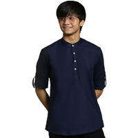 VASTRAMAY YUVA Boys' Navy Blue Short Kurta_VYUVBXK015NB_36XL