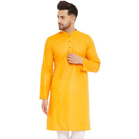 VASTRAMAY Men's Orange Cotton Kurta (VASMK099OR_Size-42_Orange)