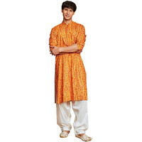 VASTRAMAY Men's Summer Cotton Bandhani Printed Kurta & Patiala Set  Ethnic Wear for Festive & Cultural Events